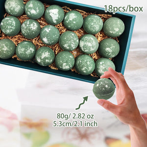 Purelis Luxurious Tea Tree and Mint Bath Bombs - Set of 18 Individually Wrapped Natural and Organic Bath Balls for Ultimate Relaxation