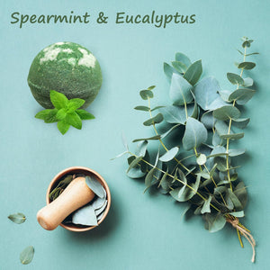 Purelis 24-Pack Spearmint & Eucalyptus Bath Bombs - Natural Moisturizing Aromatherapy Bath Bombs for Men and Women