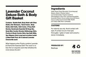 Luxurious Lavender & Coconut Milk 19-Piece Spa Bath & Body Gift Basket Set
