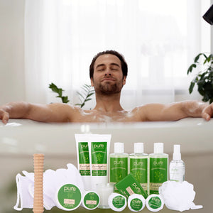 Luxurious Eucalyptus Spa Gift Basket 18-Piece Deluxe Gift Basket Bath and Body Set for Men and Women