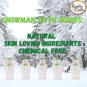 Snowman Bath Bombs 8-pack. Natural, Moisturizing, Essential Oils
