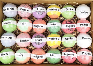 Gift Set of 24 Nurture Me Organic Bath Bombs, Large Bath Fizzies All Natural with Organic Shea & Cocoa Butter - ardenorganics.com
