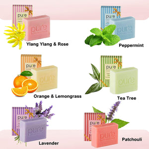 12-Pack Natural Handmade Essential Oil Soap Bars with Shea, Coconut & Jojoba Oil with 6 Bars - The Best Aromatherapy Gift for Men & Women