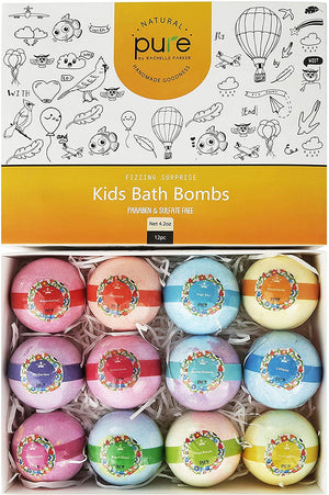 Surprise 12 Bath Bombs 4.2oz for Kids with Toys Inside!
