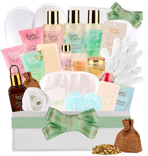 Cashmere Jasmine Spa Gift Basket. Natural Luxury Holiday Gift Bath and Body Gift Set.