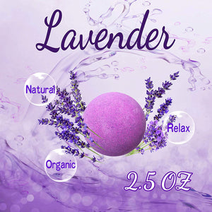 Lavender Bath Bombs Gift Set. 18 Lavender Bath Bombs Bulk with Essential Oils. Relaxing Bath Bombs Individually Wrapped with Organic Ingredients. With Gift Card