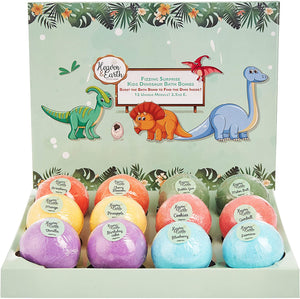 Kids Surprise Bath Bombs with Dino Toys Inside. Large Natural Bath Bombs for Kids with Toys Inside.12 Fun Colorful Bath Bomb with Dinosaurs Inside. Best Birthday Gift for Kids
