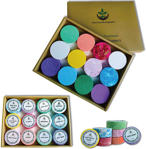 Aromatherapy Shower Steamers Gift Set with 12 Essential Oils Organic by Nurture Me