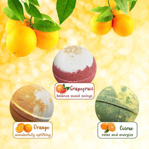 Citrus Bath Bombs 15-Piece Gift Set. Natural with essential oils