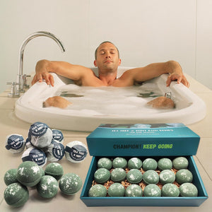 Purelis Luxurious Tea Tree and Mint Bath Bombs - Set of 18 Individually Wrapped Natural and Organic Bath Balls for Ultimate Relaxation