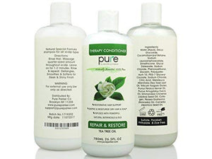 Pure Parker Tea Tree Oil Shampoo & Conditioner Set for Deep Cleanse. 2 Bottles 26.5 oz each