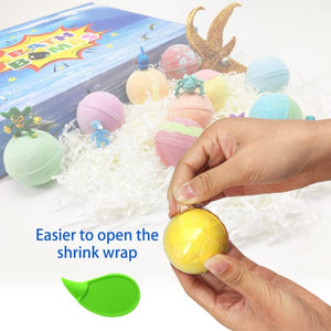 Kids 24 Natural Bath Bombs and Toys Gift Set for Boys and Girls. Gentle Kid Friendly Ingredients. Great for Birthdays!