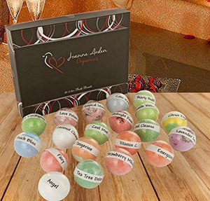20 HUGE Joanne Arden Organics USA Vegan Bath Bombs Kit- Lush Spa Fizzies-Best Gift Ideas, Lush Bath Bombs Gift Set for Men Women & Kids! - ardenorganics.com