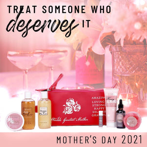 Bath Spa Gift Tote for Mom! With Pampering Cherry, Honey Almond & Coconut Milk Spa Products in a Sweet Pink Tote