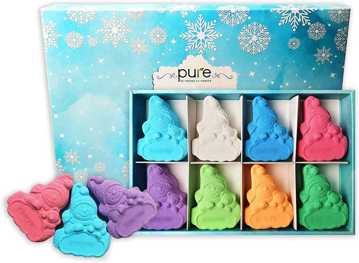 Elf Snowman Bath Bombs. 8 pack. Natural, Moisturizing. for Kids & Adults