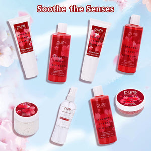 Spa Gift Basket For Women - Japanese Cherry Blossom Spa Set. Christmas Bath and Body Gift Basket for Girlfriend/Wife. Bath & Body Works for Holiday Gift #1 Spa Basket for Her