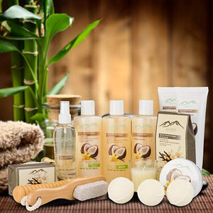 Warm Vanilla Sugar & Coconut Milk Premium Deluxe Bath & Body Gift Basket. Ultimate Large Spa Basket! #1 Spa Gift Basket for Women… - ardenorganics.com