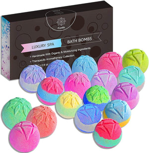 18 Luxury Bath Bomb Kit and Spa Gift Set - Diamond & Snowflake Design. Natural Organic Sulfate Free