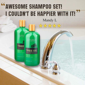 Purelis Tea Tree Oil Shampoo & Conditioner Set, Tea Tree Shampoo + Tea Tree Conditioner for Deep Cleansing & Hydrating - ardenorganics.com