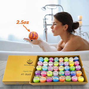 Natural Bath Bombs 40-Piece Gift Set Nurture Me Organic