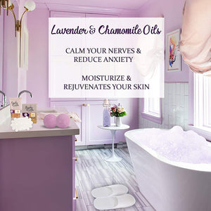Lavender Passion Spa 18-Piece Gift Basket. All inclusive with Notebook, Bath Bombs, Lotion and more!