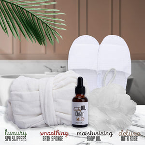 Luxe Bath Spa Gift Basket with Bathrobe. New Self Care Spa Kit!