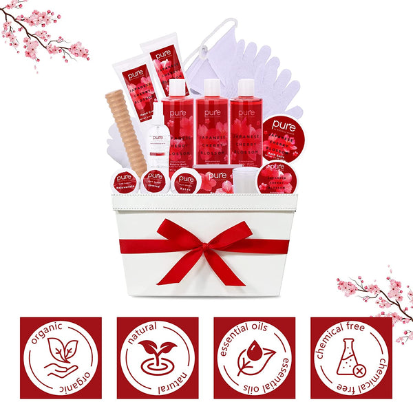 Spa Gift Basket For Women - Japanese Cherry Blossom Spa Set. Christmas ...