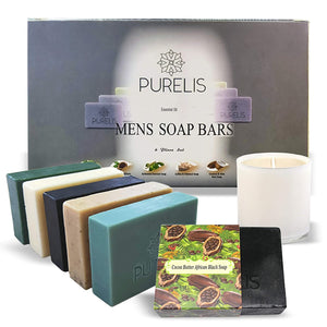 Purelis Soap Bar Gift Set. Set of 6 Aromatherapy, Moisturizing Soap Bars. Natural Ingredients. Deep Cleansing, Repairs Skin. Sulfate Free!