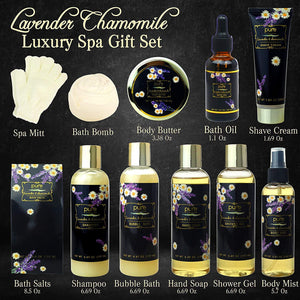 Sensational Lavender Chamomile 12-Piece Relaxing Bath and Body Gift Basket