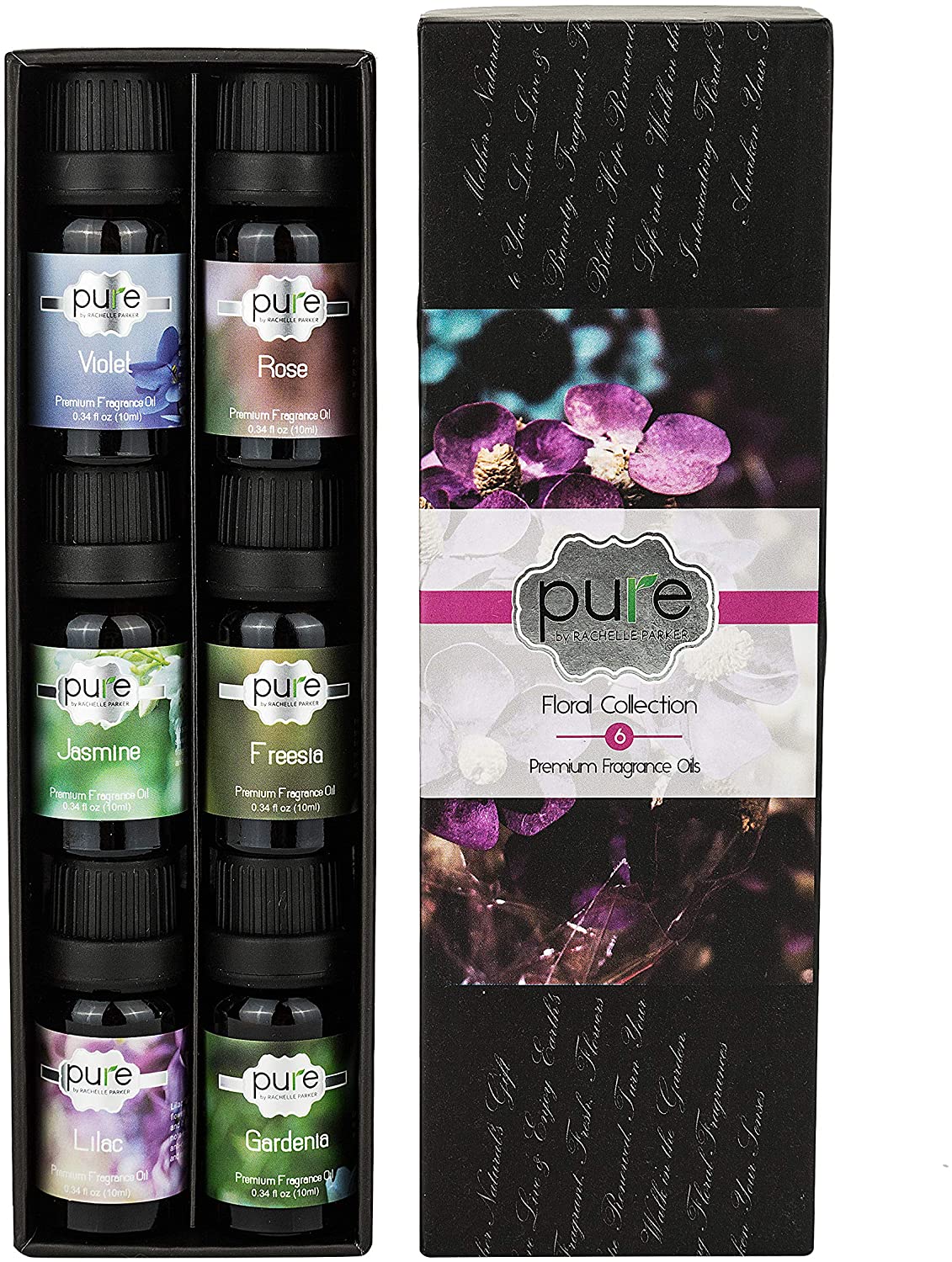 EUQEE Premium Grade Floral Essential Oils Set 6PCS Fragrance Oils Gift Set  for Diffuser, Aromatherapy, Cleaning - Honeysuckle, Lilac, Parma Violet,  Japanese Magnolia, Orange Blossom (10ml) 