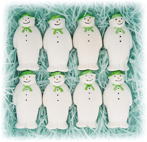 Snowman Bath Bombs 8-pack. Natural, Moisturizing, Essential Oils