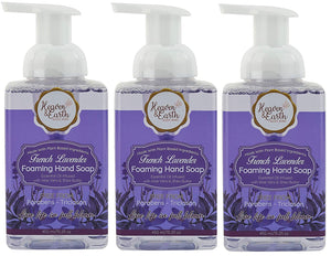 Designer Lavender Foaming Hand Soap for Sensitive Skin. Hypoallergenic Natural Moisturizing French Lavender Essential Oil Liquid Hand Soap. 3 x450ml Dispenser Pump Bottles Hand Foaming Wash