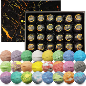 Nurture Me Natural Bath Bombs 24-piece Gift Set for Men and Women