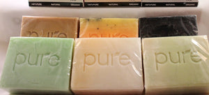 Essential Oil 6 Handmade Soap Bars. Artisan Cold Process. Tea Tree, Cedar, Sandalwood, Charcoal, Spearmint & Pine Tar Soap
